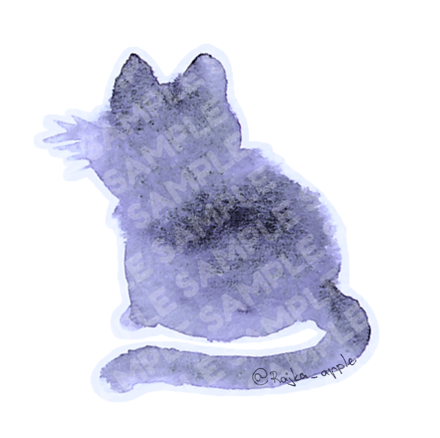 Watercolour Kitty sticker