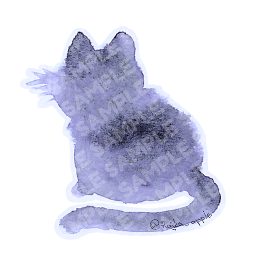 Watercolour Kitty sticker